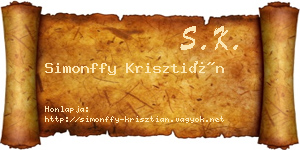 Simonffy Krisztián névjegykártya